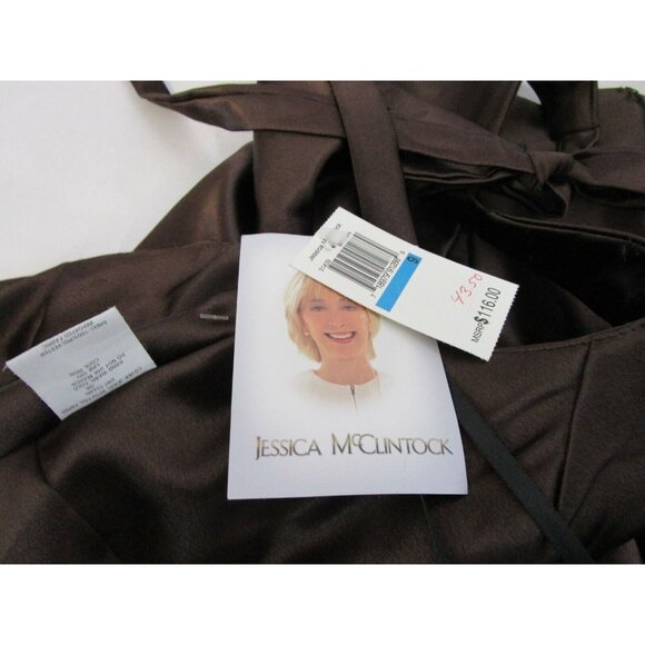 Jessica McClintock Formal Gown Size 9/10 Halter Brown Gunne Sax Prom Wedding NWT - Picture 10 of 12
